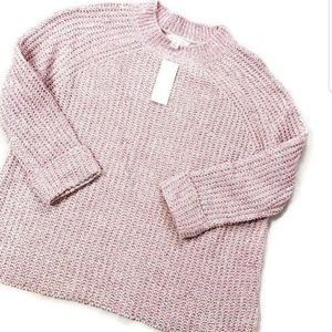 Oversize Soft Plush Pull Over Sweater Long Sleeve Top  3/4 Sleeve Ribbed Cable